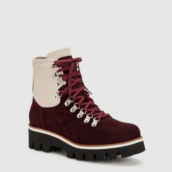 Aquatalia Morena Suede Lace Up Combat Boots Women 5.5 - Picture 1 of 11